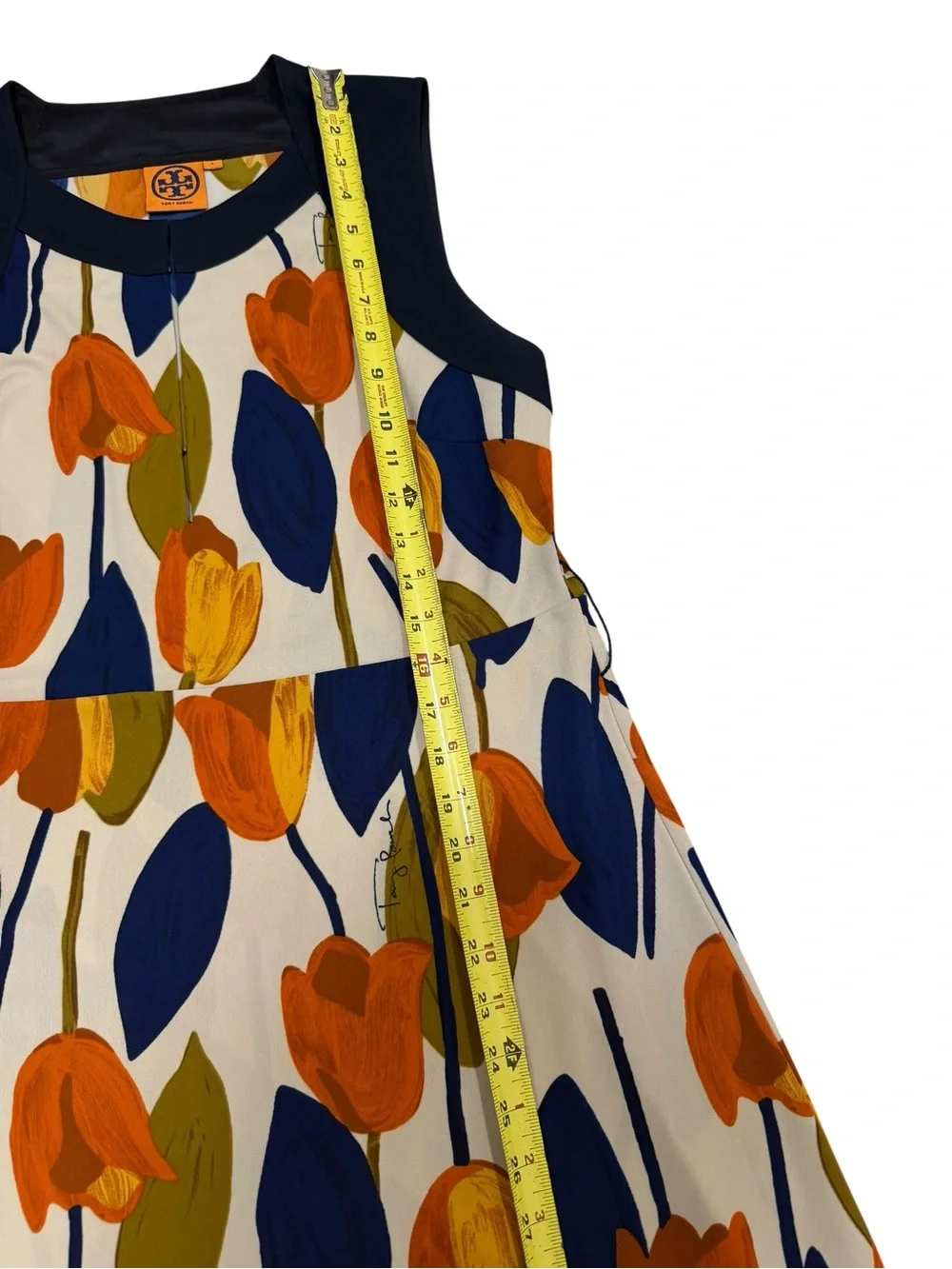 Tory Burch Atley Tulip Print Sleeveless Midi Dress Women’s Size Large